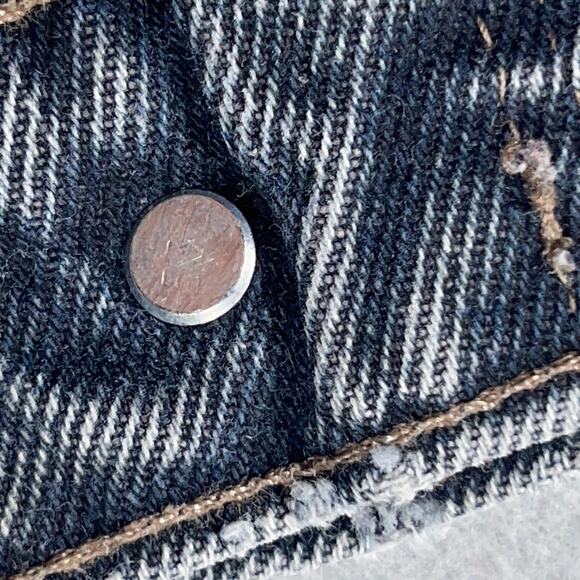 VTG Levi's 501 Shorts Women 28 Gray High Rise Button Fly Cutoff Distressed Denim - Picture 7 of 11